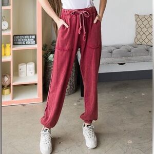 OLI & HALI MINERAL WASHED DRAW
STRING WAIST JOGGERS M